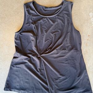 DKNY Black Twist-Front Sleeveless Tank Top